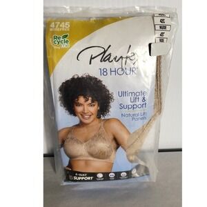 Playtex 18 Hour Wirefree Ultimate Lift &‎ Support Bra 4745 Nude Size 42C